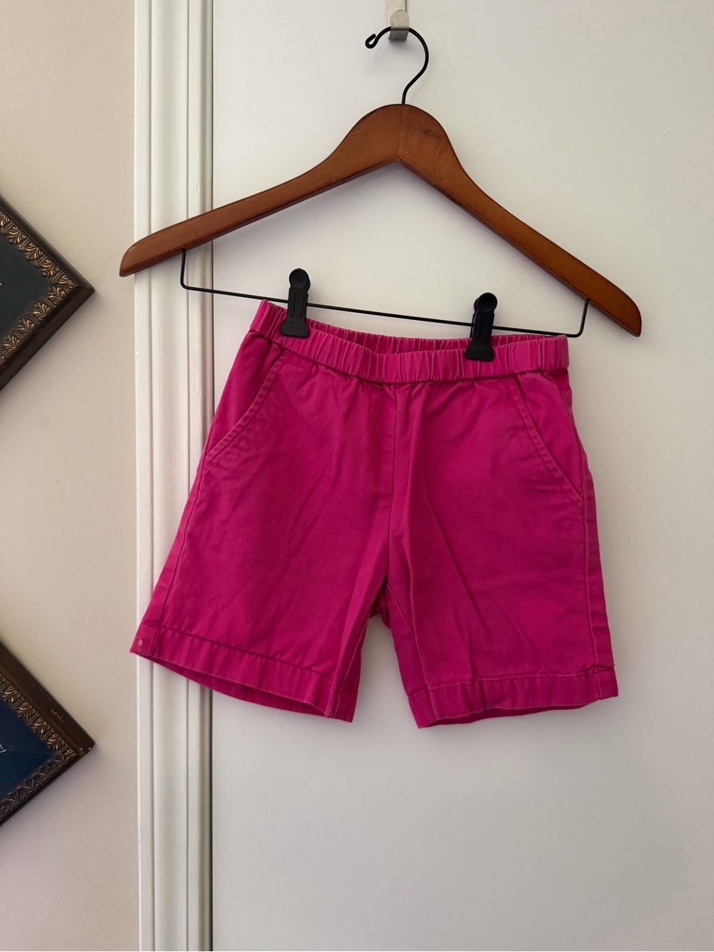 Hanna Andersson Bright Pink Girls' Elastic-Waist Bermudas
